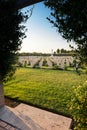 Tombstones in the Canadian cemetery of soldiers who fell during the Second World War in Ortona in the province of Chieti Italy