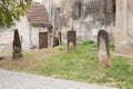 Tombstones of the Dracula family in the courtyard of the castle in Sighisoara city in Romania