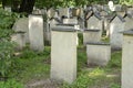Tombstones in Jewish cemetery Royalty Free Stock Photo