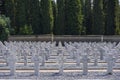 Tombstones in military cemetery in Thessaloniki, Greece