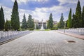 Tombstones in military cemetery in Thessaloniki, Greece