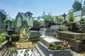 Tombstones at Montmartre Cemetery in Paris, France