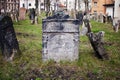 Tombstones in old jewish cemetery in Prague, Czech Republic Royalty Free Stock Photo