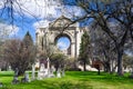 Tombstones and St.Boniface cathedral Royalty Free Stock Photo