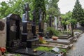 Tombstones at the Vysehrad cemetery in Prague