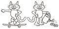 Tomcat - coloring book, two cats, vector illustration