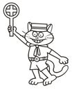 Tomcat, conductor, coloring page, eps.