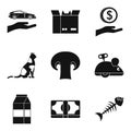 Tomcat icons set, simple style Royalty Free Stock Photo