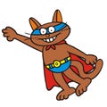 Tomcat - superman, cartoon, vector illustration