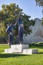 Tommie Smith and John Carlos Statue at San Jose State University Royalty Free Stock Photo