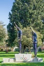 Tommie Smith and John Carlos Statue at San Diego State University Royalty Free Stock Photo