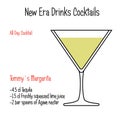 Tommys Margarita alcoholic cocktail vector illustration recipe isolated