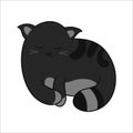 Tomo cat - cute character pose 02 black version Royalty Free Stock Photo