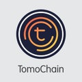 TOMO - Tomochain. The Icon of Crypto Coins or Market Emblem. Royalty Free Stock Photo