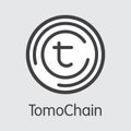 TOMO - Tomochain. The Trade Logo of Money or Market Emblem. Royalty Free Stock Photo