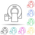 tomography machines multi color style icon. Simple thin line, outline vector of hospital icons for ui and ux, website or mobile Royalty Free Stock Photo