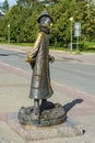 Tomsk, ironic bronze monument to the writer Anton Chekhov