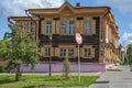 Tomsk, an old wooden apartment building on Kuznetsova Street