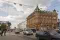 Tomsk, Russia, Lenin Square. July 10, 2017. Central part of the city. Walking streets in summer