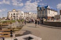 Tomsk, Russia, Lenin Square. July 10, 2017. Central part of the city. Walking streets in summer
