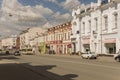 Tomsk, Russia, Lenin Square. July 10, 2017. Central part of the city. Walking streets in summer