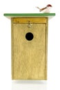 Tomtit on top of bird house