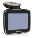 TomTom GPS car navigation with handle. Black electronic map devi Royalty Free Stock Photo