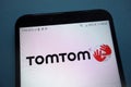 Tomtom logo on smartphone Royalty Free Stock Photo