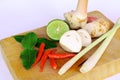 Tomyum spicy soup ingredients