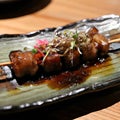 Ton Negima (Grilled Pork Belly and Scallion Skewers) Royalty Free Stock Photo