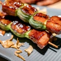 Ton Negima (Grilled Pork Belly and Scallion Skewers) Royalty Free Stock Photo