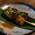 Ton Negima (Grilled Pork Belly and Scallion Skewers) Royalty Free Stock Photo