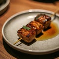 Ton Negima (Grilled Pork Belly and Scallion Skewers) Royalty Free Stock Photo