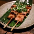 Ton Negima (Grilled Pork Belly and Scallion Skewers) Royalty Free Stock Photo