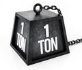 1 ton weight isolated on white background. 3D illustration Royalty Free Stock Photo