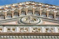 Tondo depicting God the Father. Cathedral of Santa Maria del Fiore. Facade. Florence. Italy. Tuscany Royalty Free Stock Photo