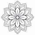 Tondo Flower Coloring Page: Bold And Graceful Petal Design