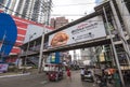 Tondo, Manila, Philippines - A Jolibee advertisement on an overpass along Recto Avenue Royalty Free Stock Photo