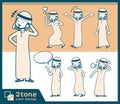 2tone type Arab men_set 03 Royalty Free Stock Photo