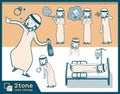 2tone type Arab men_set 10 Royalty Free Stock Photo