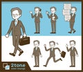 2tone type Double suit old men_set 02 Royalty Free Stock Photo