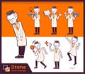 2tone type Research Doctor old men_set 05 Royalty Free Stock Photo