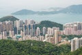 Toned image of modern office buildings in central Hong Kong Royalty Free Stock Photo