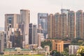 Toned image of modern office buildings in central Hong Kong Royalty Free Stock Photo