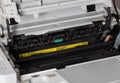 Toner cartridge in a laser printer. Servicing and Troubleshooting the Laser Printer. Close-up Royalty Free Stock Photo