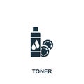 Toner icon. Monochrome simple sign from beauty and personal care collection. Toner iron icon for logo, templates, web