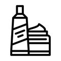 toner and scrub cosmetics line icon vector illustration