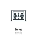 Tones outline vector icon. Thin line black tones icon, flat vector simple element illustration from editable business concept Royalty Free Stock Photo