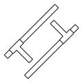 Tonfa weapon icon, outline style