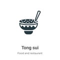 Tong sui vector icon on white background. Flat vector tong sui icon symbol sign from modern food and restaurant collection for